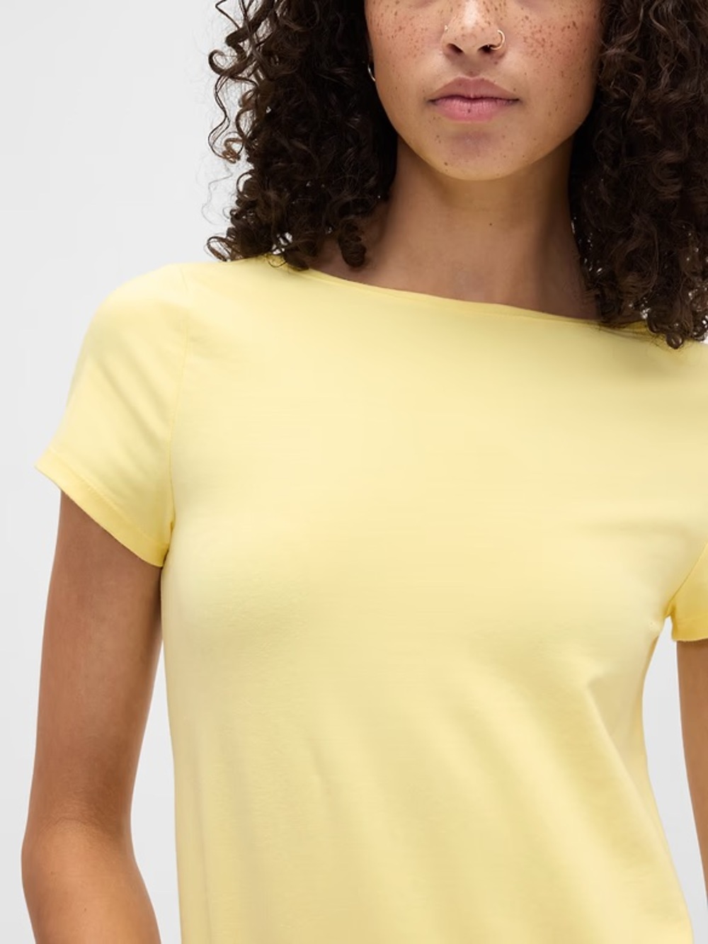Gap  Factory Boatneck Open-Back T-Shirt Yellow XXL